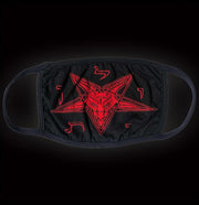 Máscara facial vermelha bafomet